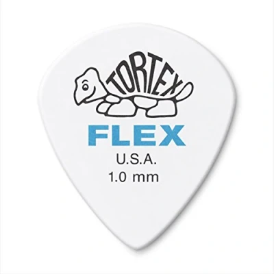 Image of JIM DUNLOP 468R1.0 Tortex Flex Jazz III Guitar Pick, 1.0mm, White 72 Pack