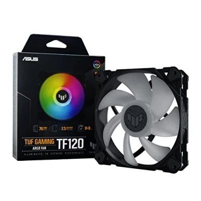 Image of ASUS TUF Gaming TF120 120mm ARGB fan 1 Pack (Advanced fluid dynamic bearing (FDB), Double layer LED array, Aura Sync, High airflow, PWM control, Wide RPM range, Multi function controller) Black