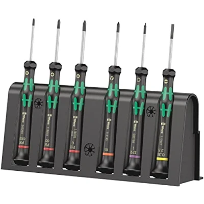 Image of Wera 2050/6 Kraftform Micro Screwdriver set, PH/TX IRP/SL/M, 6pc, 05030181001, Black/Green