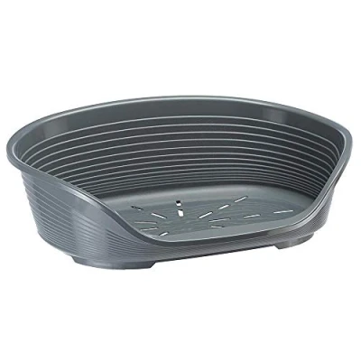 Image of FERPLAST Dog Bed Plastic Extra Large 100% Recycled Washable Breathable &amp; Antislip Siesta Deluxe 100 x 65 h 33,5 CM, XXL, DARK GREY