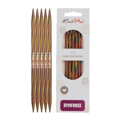 Image of KnitPro 15 cm x 6 mm Symfonie Double Pointed Needles, Multi Color