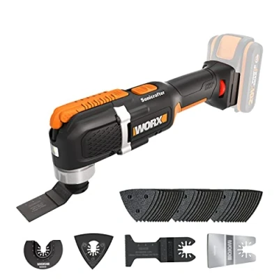Image of WORX WX696.9 Sonicrafter Cordless Oscillating Multi Tool, Power Share, Variable Speed with Accessories, 18V (20V Max)