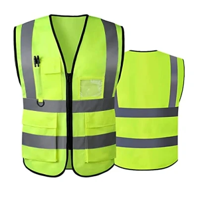 Image of Hi Vis Vests for Women Men High Visibility Reflective Safety Security Vest with Pockets Zipper Front Meets ANSI/ISEA Standards(4X Large,Green(cloth))