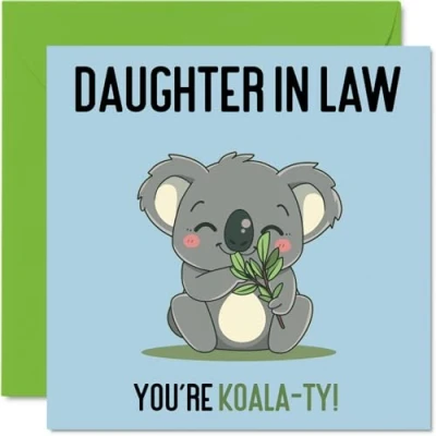 Image of Birthday Cards for Daughter in law Koala Ty Funny Happy Card from Mum Dad Law, Gifts, 145mm x Joke Greeting Women Her