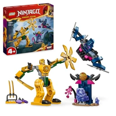 Image of LEGO NINJAGO Arin’s Battle Mech, Action Figure Ninja Toy for 4 Plus Year Old Boys, Girls &amp; Kids, Dragons Rising Set with Arin Minifigure and Mini Katana Sword Accessory, Toys, Gift Idea 71804