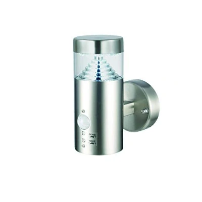 Image of Pyramid Outdoor Wall PIR IP44 3.3W Brushed Stainless Steel