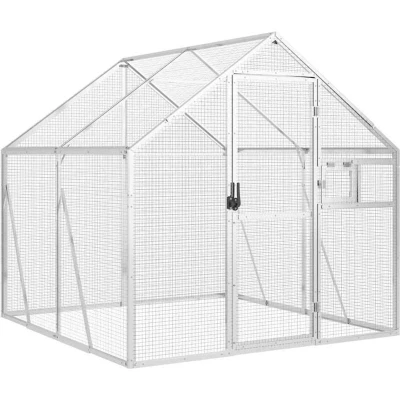 Image of vidaXL Aviary Silver 1.79x2x1.85 m Aluminium