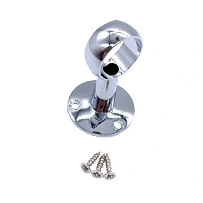 Image of EAI Wardrobe Rail Drop Centre Bracket Suit 25mm Diameter Polished Chrome Pack of 1