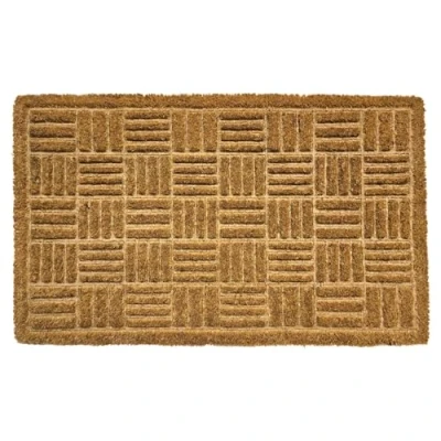Image of EHC Natural Coir Non Slip Entrance Mat Criss Cross Outdoor &amp; Indoor Mat, Heavy Duty Doormats Dirt Trapper Door mats for Front Door, Patio or Entrance, 40 x 70 cm