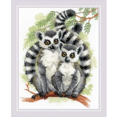 Image of RIOLIS Counted Cross Stitch kit 2196 Lemurs