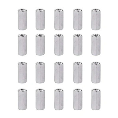 Image of SyiXute 20 Pcs Long Rod Nut,M6 Hex Coupling Nut,Carbon Steel Nut for Home Office Workshop Industrial Constructor and Multi Purpose Use (M6*10 * 20mm)