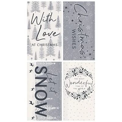 Image of YLAB 4 Silver Christmas Money Wallets &amp; Envelopes