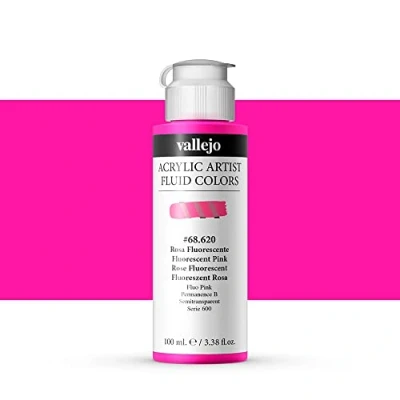 Image of Vallejo : Fluid Artist Acrylic Paint 100ml Fluorescent Pink