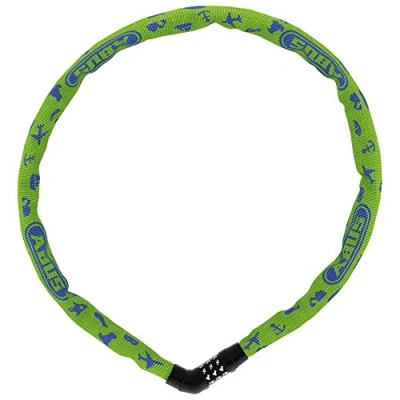 Image of ABUS Steel O chain 4804C Symbols lock Combination for children&#039;s bikes security level 3 75 cm Yellow/Green