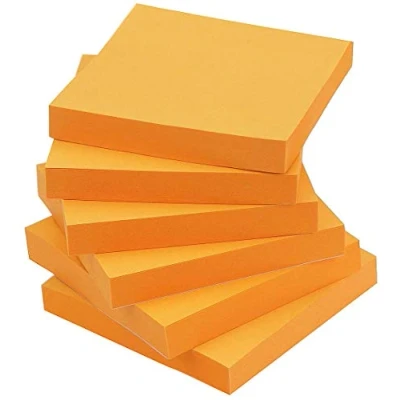 Image of Early Buy 3x3 Sticky Notes Color Self Stick 6 Pads/Pack (Orange)