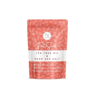 Image of CalmGenix Foot Soak with Tea Tree Oil &amp; Dead Sea Salt Helps Treat Nail Fungus and Athletes Foot, Spa Bath Moisturiser Deodorizer Feet Exfoliating for Hard Skin