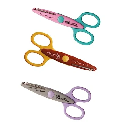 Image of Fiskars Kidzors Zoo Animals, 3 Pieces, Length: 13 cm, For Right and Left handed Users, 4+ Years Old, Stainless Steel Blade/Plastic Handles, Pink/Red/Grey, 1003846