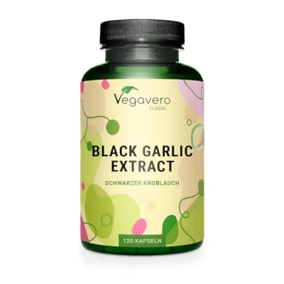 Image of Vegavero Black Garlic Capsules 11250 mg High Strength 15:1 Extract Odourless &amp; Fermented Standardised SAC NO Additives, Lab Tested 120 Vegan