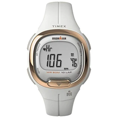 Image of Timex Women&#039;s Ironman Transit 33 mm Watch White Resin Two Piece Digital Dial Case TW5M40400