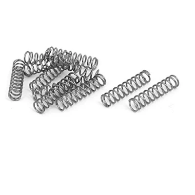 Image of sourcingmap Compression Spring,304 Stainless Steel,6mm OD,0.7mm Wire Size,25mm Free Length,Silver Tone,10Pcs