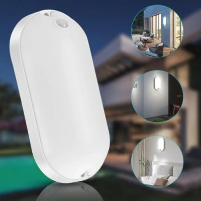 Image of EBILUN 16W LED Motion PIR Sensor Lights,Energy Saving Night Light, Outdoor Garden Wall Path Lamp (White)