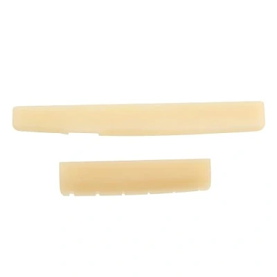 Image of LYWSMSK Unbleached Acoustic Guitar Bone Nut &amp; Saddle Set for YMH LL &amp;A Series 44mm / 75mm