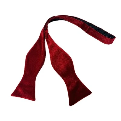 Image of King &amp; Priory Red Velvet Self Tie Bow