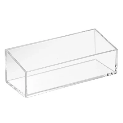 Image of iDesign 38730 Makeup Storage Box, Small Bathroom Organiser Made of BPA free Plastic , Practical Dressing Table for Eyeshadow, Nail Polish, Jewelry and More, Clear,XS: 15.3 cm x 6