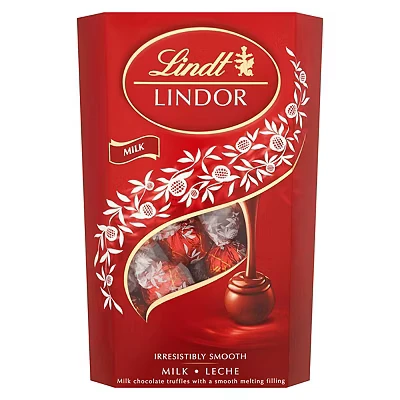 Image of Lindt LINDOR Milk Chocolate Truffles Box approx. 26 Balls, 337g Perfect for Gifting or Sharing Balls with a Smooth Melting Filling