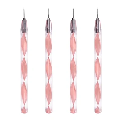 Image of JUYA Fine Tip Quilling Tools 4 Count Pack Plastic Handle Stainless Steel Head 0.8mm (4 QT03 06T), Pink