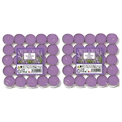 Image of Price&#039;s Candles Aladino Lavender Scented Tea Lights 50 Pack 021937D