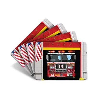 Image of Leslie Gerry New York Fire Department Set of 4 Table Mats Placemat American USA Gift