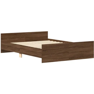 Image of vidaXL Bed Frame without Mattress Brown Oak 140x190 cm