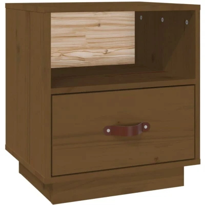 Image of vidaXL Bedside Cabinet Honey Brown 40x34x45 cm Solid Wood Pine