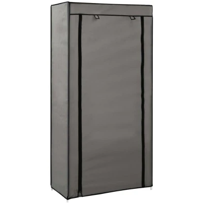 Image of vidaXL Shoe Cabinet with Cover Grey 58x28x106 cm Fabric