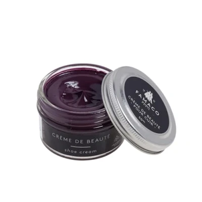 Image of Famaco 50ml Purple Parme Leather Deluxe Cream Polish for Boot and Shoe with Application Sponge Long Lasting Shine Protector Kit Boots Shoes