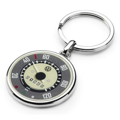 Image of Volkswagen 1K6087010B Tachometer VW T1 Bulli Keyring, silver, standard size, Retro
