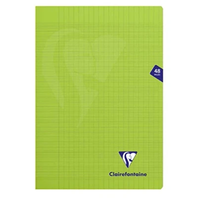 Image of Clairefontaine 353101C Set of 10 Green Mimesys Stapled Notebooks A4 21x29.7 cm 48 Seyes Ruled Pages White Paper 90 g Transparent Polypro Cover