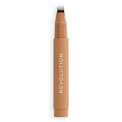 Image of Revolution, Instant Brow Hair Pen, Precision Applicator for Like Strokes, Long Lasting Eyebrow Cool Brown, Vegan &amp; Cruelty Free, 1.8ml