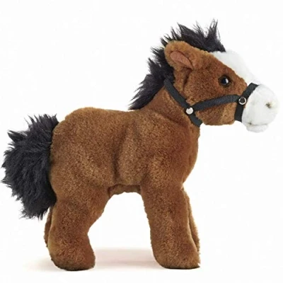Image of Living Nature Horse with Bridle Plush Toy Farm Soft Gift for Kids Naturli Eco Friendly 23cm