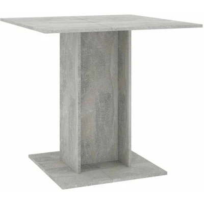 Image of vidaXL Engineered Wood Dining Table, Concrete Grey; Stylish Minimalist Design 80x80x75 cm; Durable, Easy to Clean, Suitable for Room/Kitchen