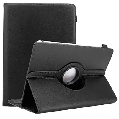 Image of Cadorabo Tablet case compatible with Alcatel 1T (10 inch) in BLACK Protective cover made of synthetic leather stand function 360 degree elastic band