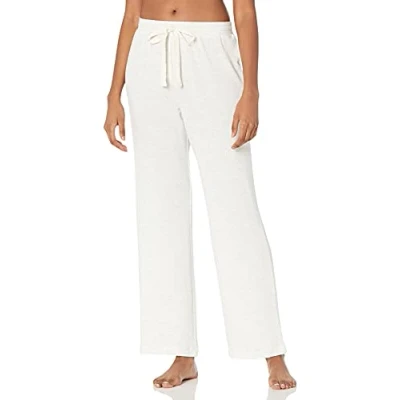 Image of Amazon Essentials Women&#039;s Lightweight Lounge Terry Pyjama Bottom, Light Grey Heather, L