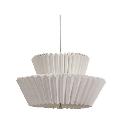 Image of Lindby Magali pendant light, white, paper, Ø 45 cm, E27