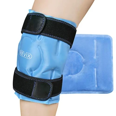 Image of REVIX Ice Pack for Knee Pain Relief, Reusable Gel Wrap Leg Injuries, Swelling, Replacement Surgery, Cold Compress Therapy Arthritis, Meniscus Tear and ACL Blue