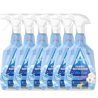 Image of Astonish Fabric Refresher Spray, Cotton Fresh Scent, 750ml, Long Lasting Fragrance, Pack of 6