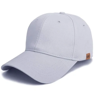 Image of Baseball Cap Plain Hat Lightweight Adjustable Washed Polo Style Classic Sports Casual Summer Sun for Unisex (Grey)