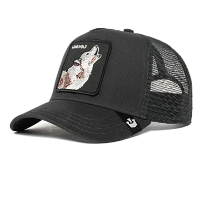 Image of Goorin Bros. The Farm Adjustable Trucker Cap, Black Lone Wolf, One Size