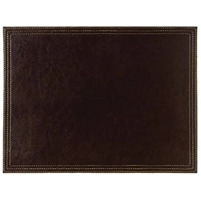 Image of Faux Leather Large Placemat 400X300mm Brown Table Coasters Restaurant