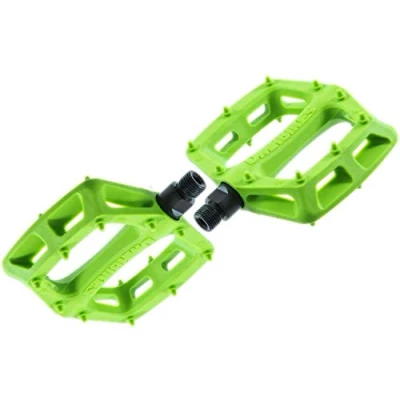 Image of Dmr V6 Plastic Flat MTB Pedals Green, CrMo Axle/Lightweight Mountain Biking Bike Trail Off Road Pin Dirt Jump Enduro Bicycle Cycling Cycle Downhill Sticky Grip Riding Ride Platform Part 9/16